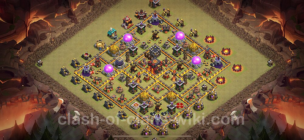 TH10 Anti 3 Stars War Base Plan with Link, Anti Everything, Copy Town Hall 10 CWL Design 2024, #2046