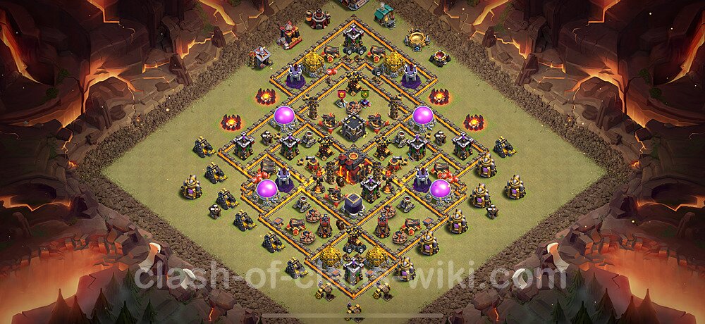 TH10 Max Levels War Base Plan with Link, Hybrid, Copy Town Hall 10 CWL Design 2025, #2069