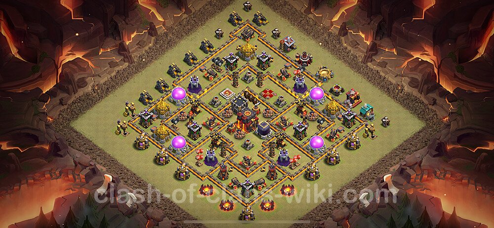 TH10 War Base Plan with Link, Anti Everything, Hybrid, Copy Town Hall 10 CWL Design 2024, #2116