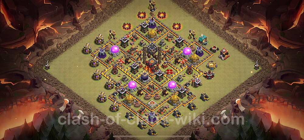 TH10 Max Levels War Base Plan with Link, Hybrid, Copy Town Hall 10 CWL Design 2024, #2207