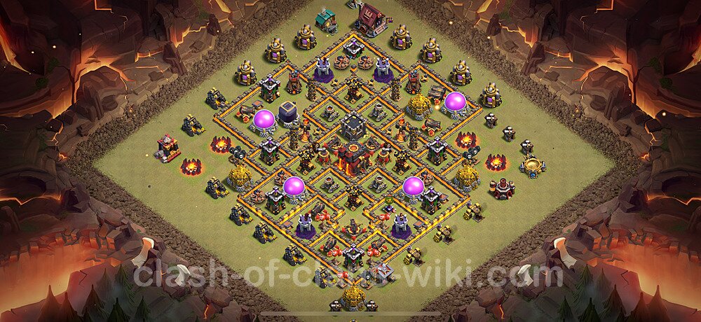 TH10 Max Levels War Base Plan with Link, Hybrid, Copy Town Hall 10 CWL Design 2025, #2208