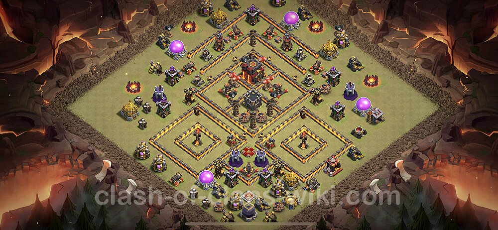 TH10 Max Levels War Base Plan with Link, Anti Everything, Copy Town Hall 10 CWL Design 2023, #23