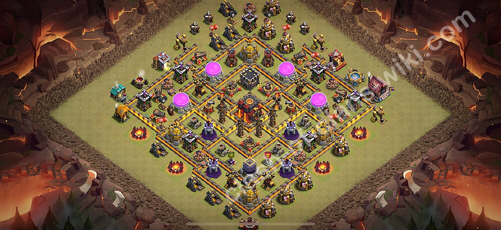 TH10 War Base Plan with Link, Copy Town Hall 10 CWL Design 2026, #3213
