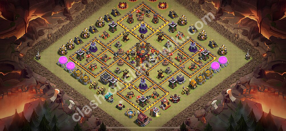 TH10 War Base Plan with Link, Copy Town Hall 10 CWL Design 2026, #3225