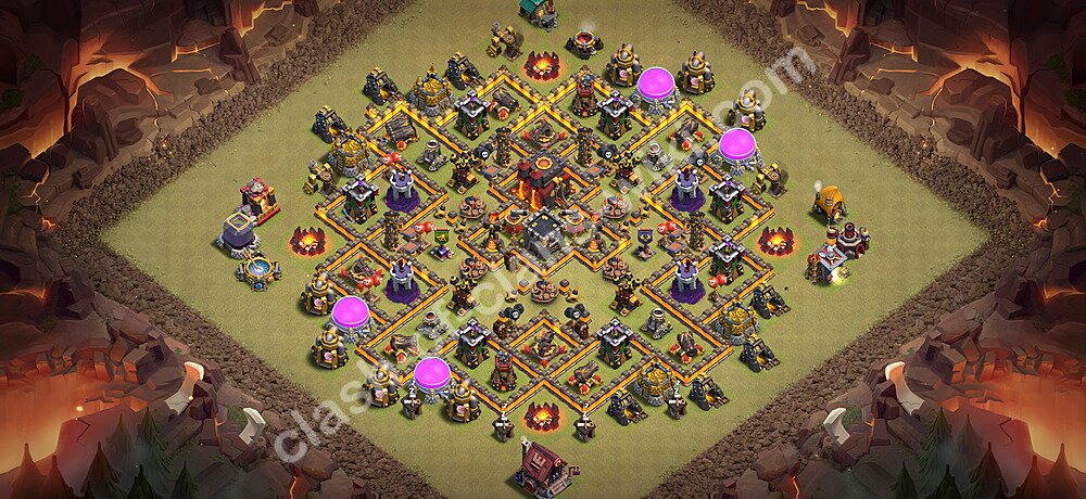 TH10 War Base Plan with Link, Copy Town Hall 10 CWL Design 2026, #3252