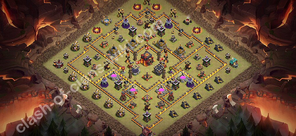 TH10 War Base Plan with Link, Copy Town Hall 10 CWL Design 2026, #3426