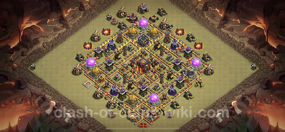 Die Anti 3 Sterne Clan War Base RH10 + Link, Hybrid 2023 - COC Rathaus Level 10 Kriegsbase (CK / CW), #839