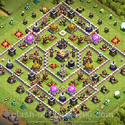 TH11 Anti 2 Stars Base Plan with Link, Copy Town Hall 11 Base Design 2024, #1552