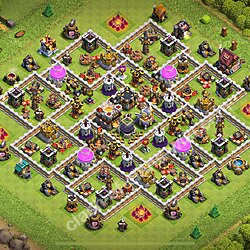 TH11 Anti 2 Stars Base Plan with Link, Anti Air / Electro Dragon, Copy Town Hall 11 Base Design 2026, #2806