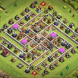 TH11 Trophy Base Plan with Link, Copy Town Hall 11 Base Design 2026, #2813