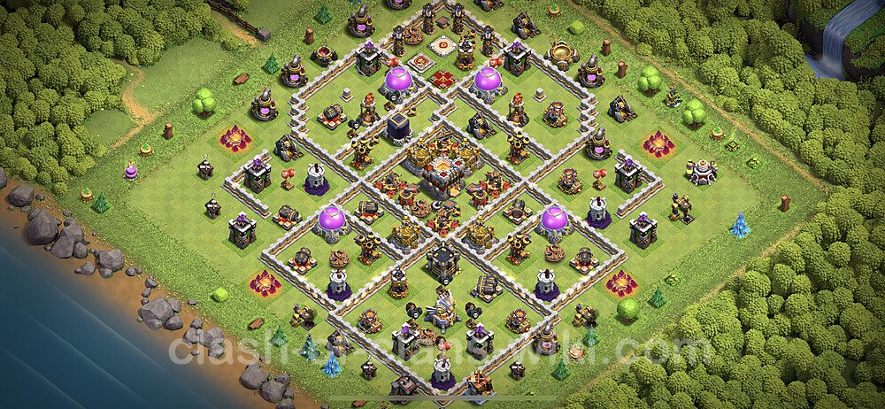 Anti Everything TH11 Base Plan with Link, Hybrid, Copy Town Hall 11 Design 2023, #1080