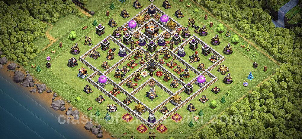 TH11 Trophy Base Plan with Link, Hybrid, Copy Town Hall 11 Base Design 2023, #1224