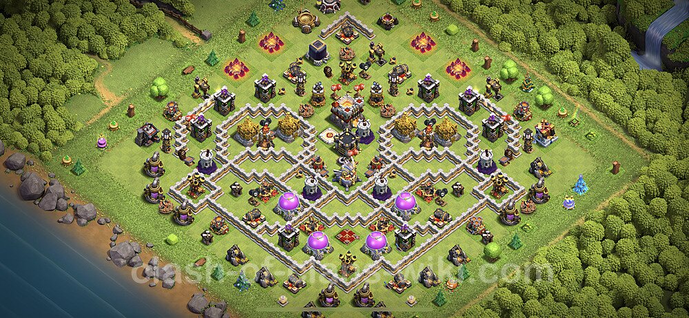 TH11 Trophy Base Plan with Link, Copy Town Hall 11 Base Design 2023, #1227