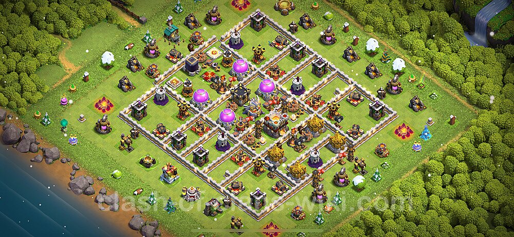 Full Upgrade TH11 Base Plan with Link, Copy Town Hall 11 Max Levels Design 2024, #1260