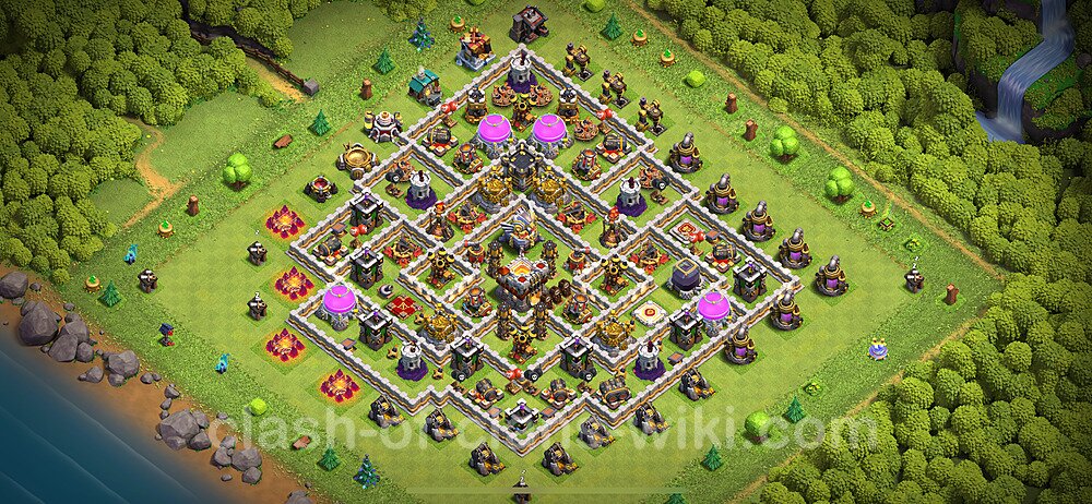 Anti Everything TH11 Base Plan with Link, Hybrid, Copy Town Hall 11 Design 2024, #2168