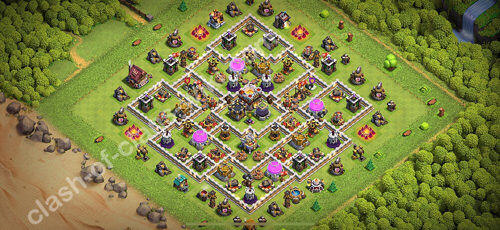 TH11 Anti 2 Stars Base Plan with Link, Hybrid, Copy Town Hall 11 Base Design 2026, #2780
