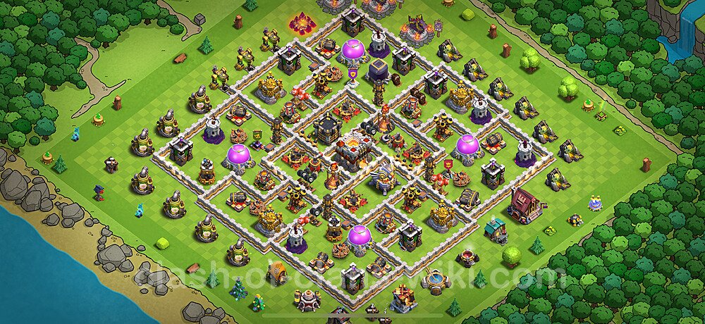TH11 Trophy Base Plan with Link, Legend League, Copy Town Hall 11 Base Design 2025, #2807