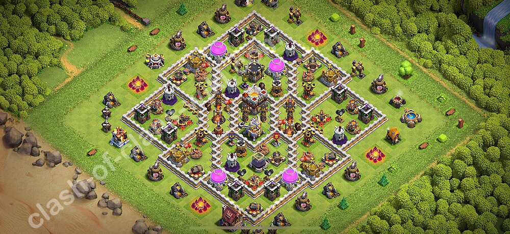 Anti Dragon TH11 Base Plan with Link, Anti 3 Stars, Copy Town Hall 11 Anti Air Design 2026, #2808