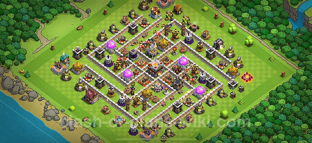 Gute Base für Verteidigung RH11 + Link 2025 -  COC Rathaus 11 Kopieren Base, #2813
