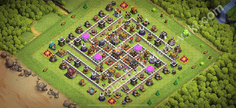 TH11 Trophy Base Plan with Link, Copy Town Hall 11 Base Design 2026, #2813