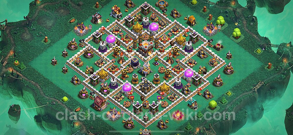 Die Anti 2 Sterne Base RH11 + Link, Anti Alles 2025 - COC Rathaus 11 Kopieren Base, #2814