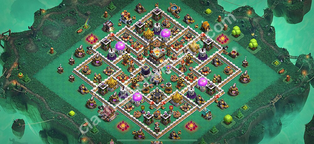 Diseño de aldea Anti 2 Estrellas Ayuntamiento 11 Copiar, Anti Todo - COC TH11 Perfecta Distribucion 2025 + Enlace, #2814