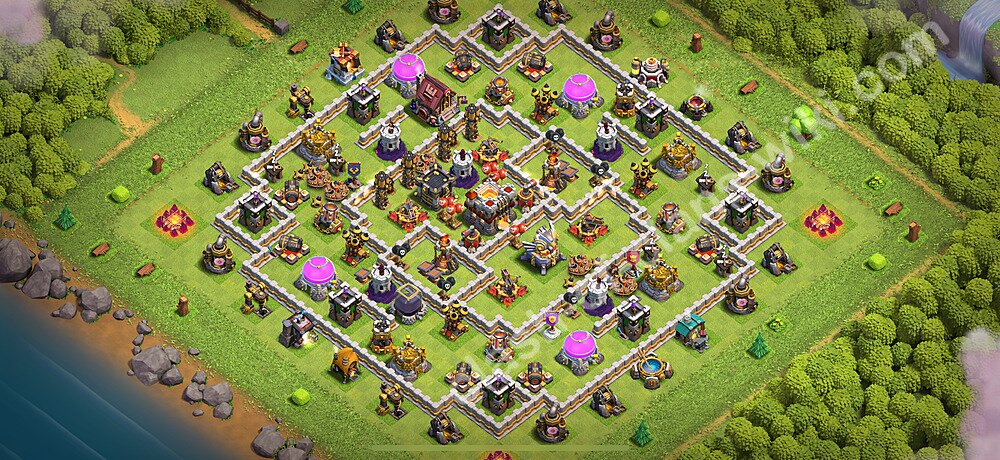 TH11 Trophy Base Plan with Link, Anti 2 Stars, Copy Town Hall 11 Base Design 2026, #3219