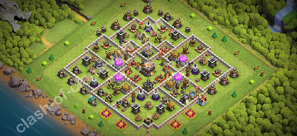 Top TH11 Unbeatable Anti Loot Base Plan with Link, Hybrid, Copy Town Hall 11 Base Design 2026, #3305