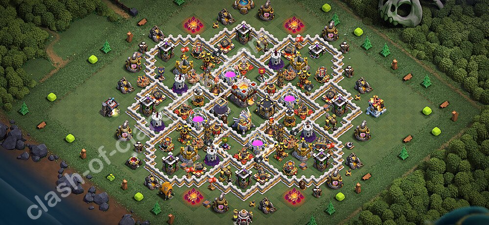 TH11 Anti 2 Stars Base Plan with Link, Copy Town Hall 11 Base Design 2026, #3396