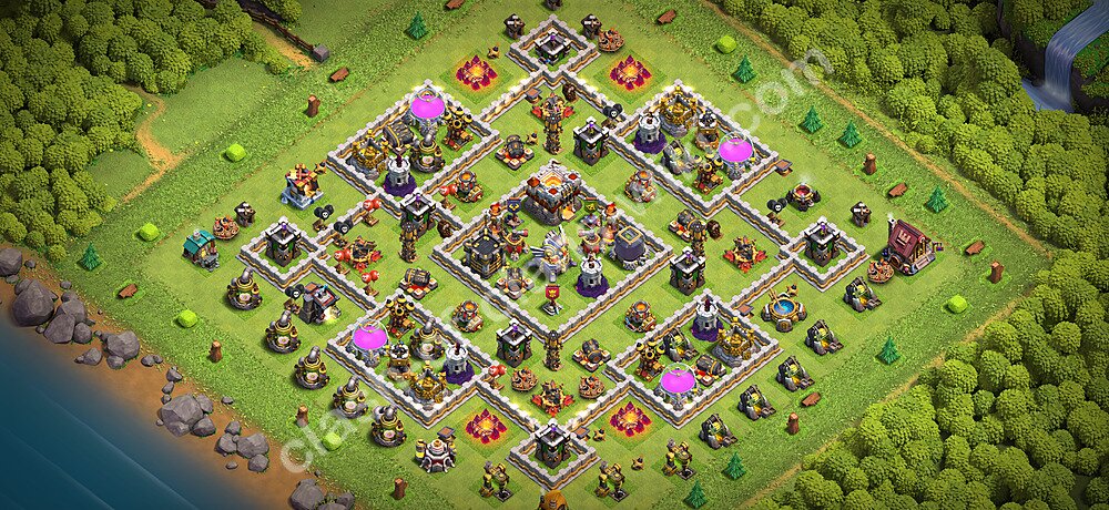Anti Dragon TH11 Base Plan with Link, Hybrid, Copy Town Hall 11 Anti Air Design 2026, #3537