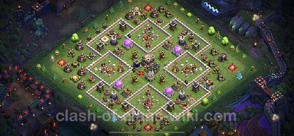TH11 Anti 2 Stars Base Plan with Link, Legend League, Copy Town Hall 11 Base Design 2023, #53
