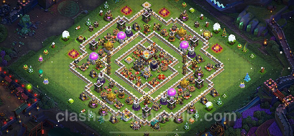 TH11 Anti 2 Stars Base Plan with Link, Legend League, Copy Town Hall 11 Base Design 2024, #55