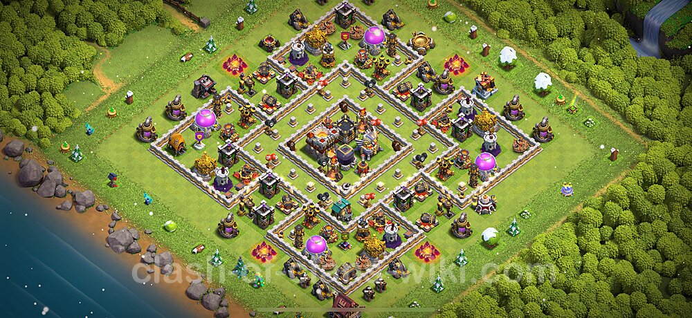 Diseño de aldea Anti 2 Estrellas Ayuntamiento 11 Copiar, Liga de Leyenda - COC TH11 Perfecta Distribucion 2025 + Enlace, #59