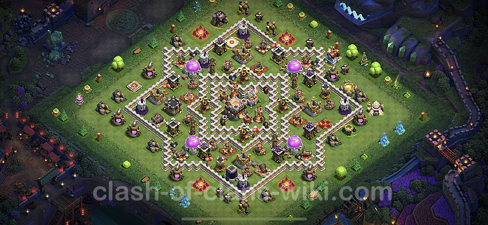 TH11 Trophy Base Plan with Link, Hybrid, Copy Town Hall 11 Base Design 2023, #67