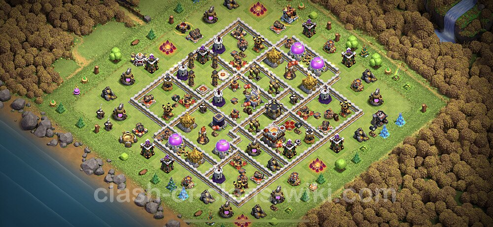 TH11 Trophy Base Plan with Link, Hybrid, Copy Town Hall 11 Base Design, #765