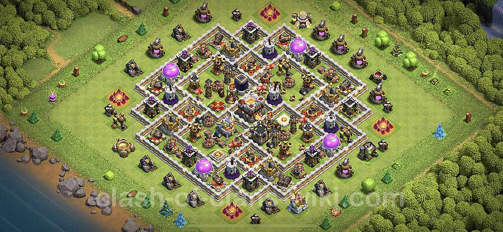 Anti Everything TH11 Base Plan with Link, Hybrid, Copy Town Hall 11 Design 2023, #966