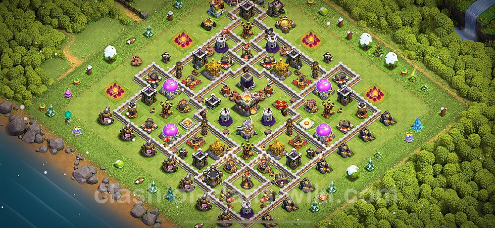 Base plan TH11 (design / layout) with Link, Anti Everything, Hybrid for Farming 2024, #1550