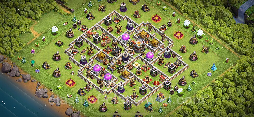 Base plan TH11 (design / layout) with Link, Anti Air / Electro Dragon for Farming 2024, #1551