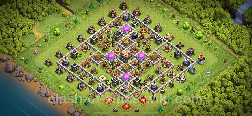 Base plan TH11 Max Levels with Link, Hybrid for Farming 2024, #1837