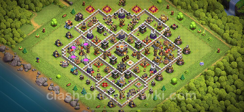 Base plan TH11 (design / layout) with Link, Anti 2 Stars, Anti Everything for Farming 2024, #2111