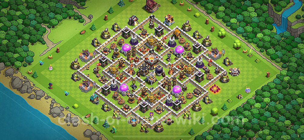 Base plan TH11 (design / layout) with Link, Anti 3 Stars, Anti Air / Electro Dragon for Farming 2025, #2804