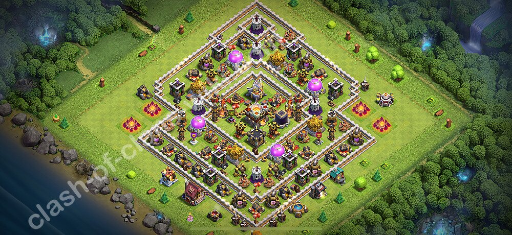 Diseño de aldea para farming - Copiar, Anti 3 Estrellas Ayuntamiento 11 al Maximo - Full COC TH11 Perfecta Distribucion 2025 + Enlace, #2815