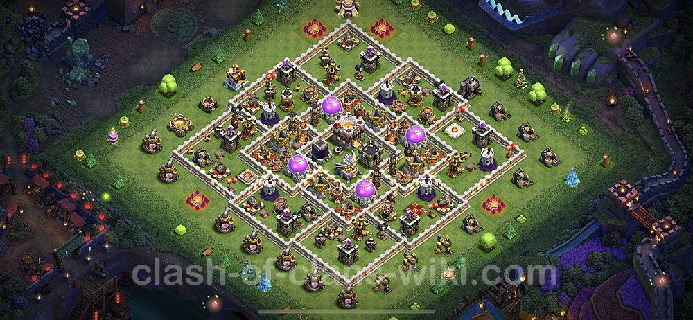 Diseño de aldea para farming Ayuntamiento 11 Copiar, Anti 2 Estrellas, Híbrido - COC TH11 Perfecta Distribucion 2023 + Enlace, #33