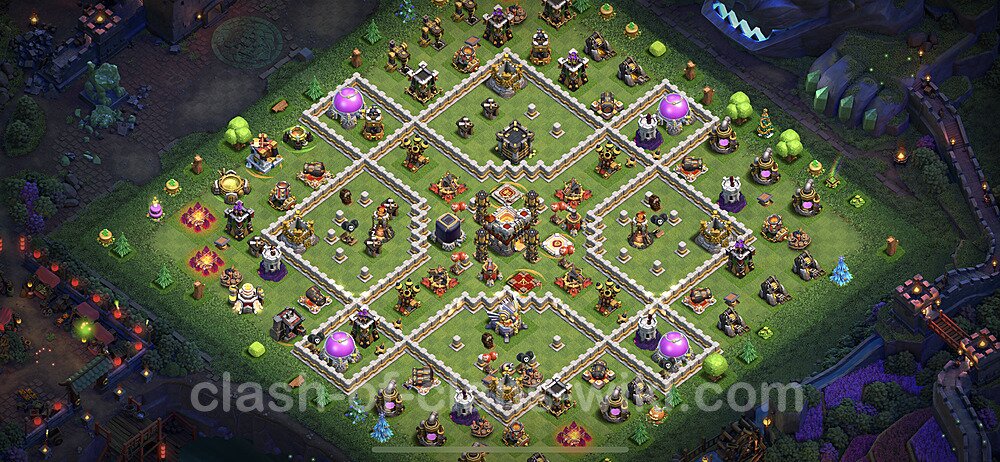 Base plan TH11 Max Levels with Link, Hybrid for Farming 2023, #38