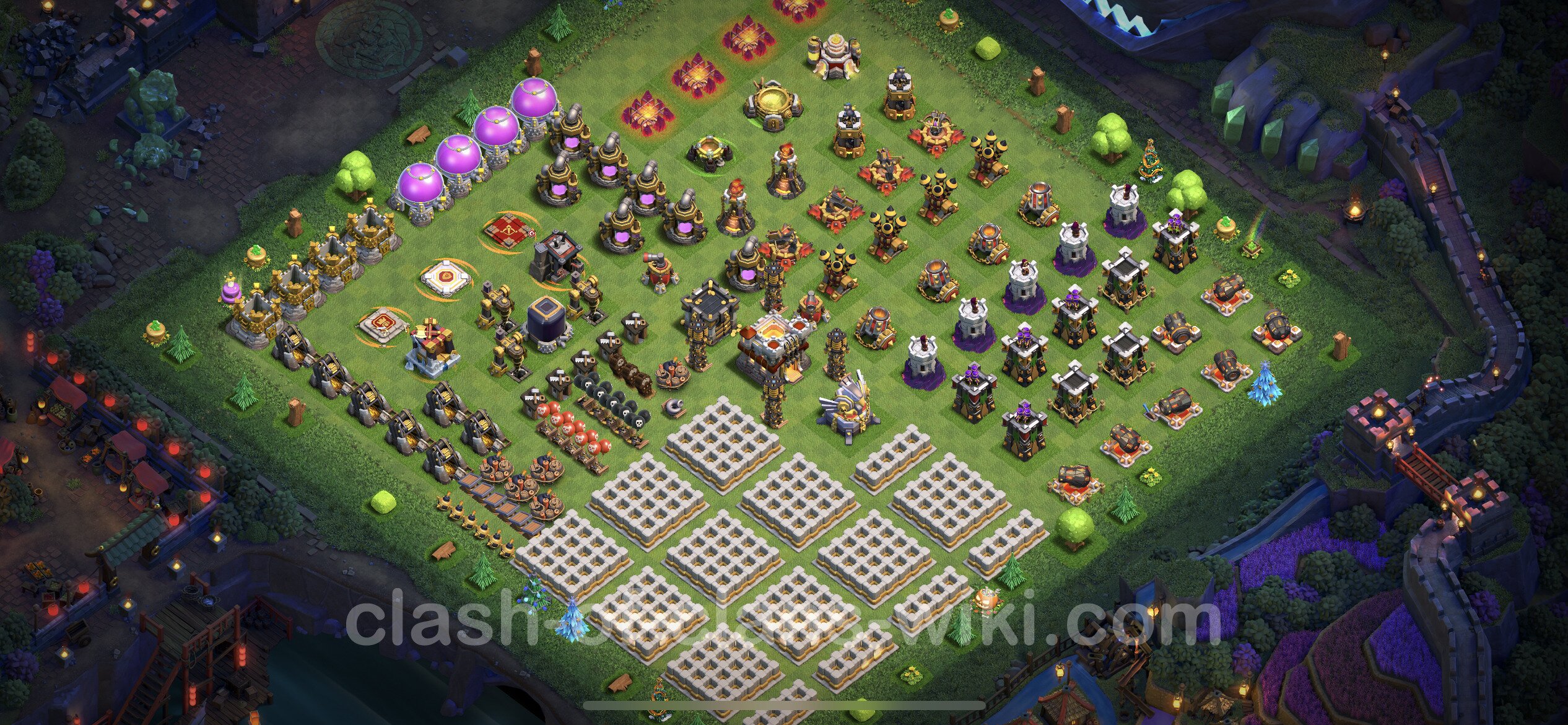 Funny Troll Base TH11 with Link - Town Hall Level 11 Art Base Copy, #19