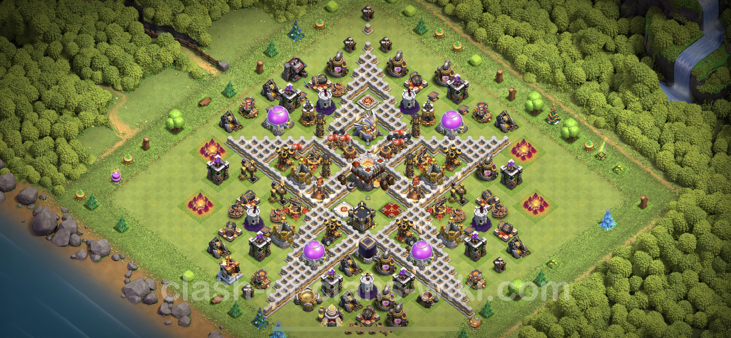Funny Troll Base TH11 with Link - Town Hall Level 11 Art Base Copy, #2