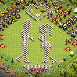 TH11 Troll Base Plan with Link, Copy Town Hall 11 Funny Art Layout 2024, #1310