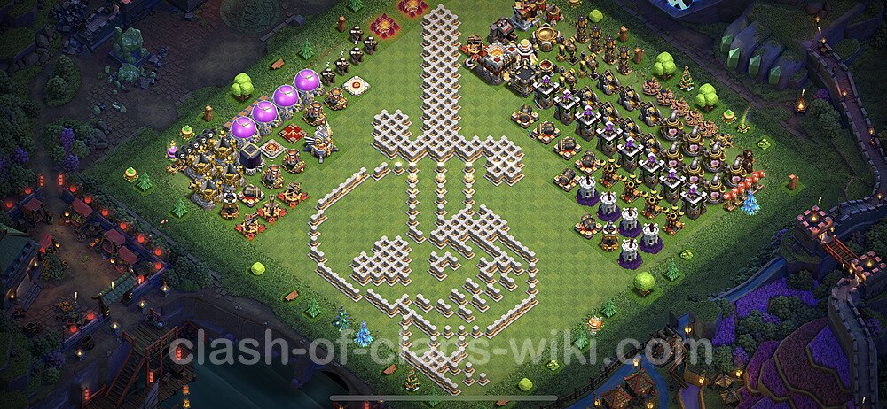 TH11 Troll Base Plan with Link, Copy Town Hall 11 Funny Art Layout 2023, #11