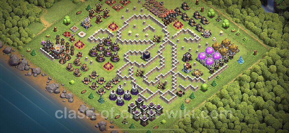 TH11 Troll Base Plan with Link, Copy Town Hall 11 Funny Art Layout 2023, #1119