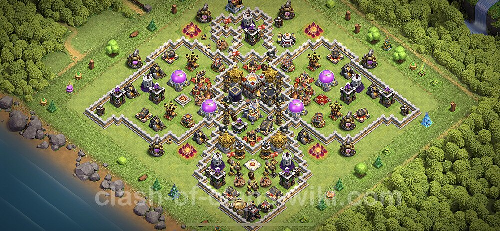 TH11 Troll Base Plan with Link, Copy Town Hall 11 Funny Art Layout 2023, #1204